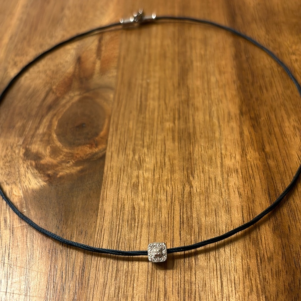 Alor Navy Cable Diamond Necklace